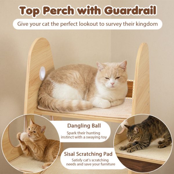 47 modern wooden rocket shaped cat tree 14