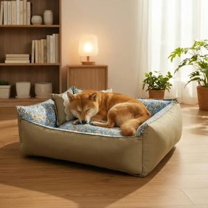 floral pattern anti static washable all season dog bed 11