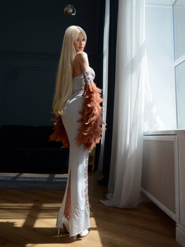 hyrix feather bell sleeve embellished maxi dress 27