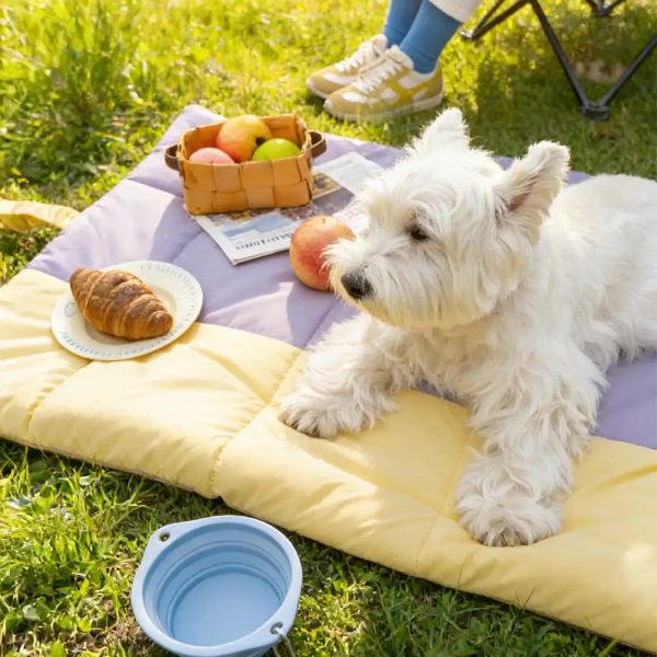 portable foldable double sided water repellent dog mat 16