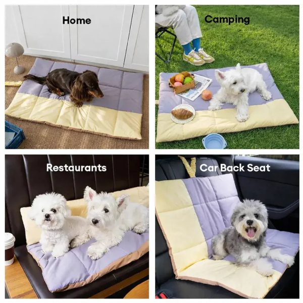 portable foldable double sided water repellent dog mat 18
