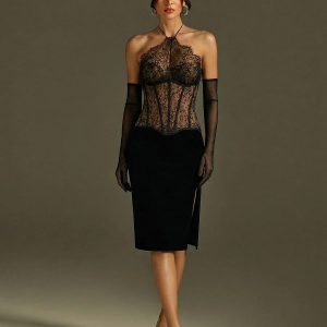 subductix halterneck corset lace midi dress 11