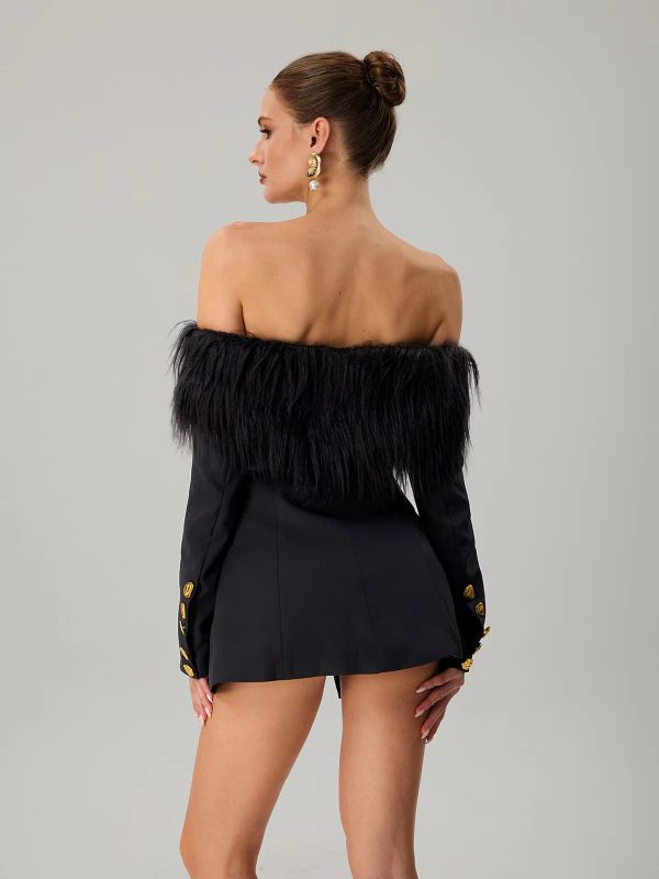 vazzar off shoulder fringe blazer 16
