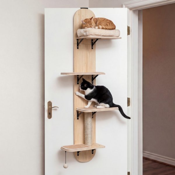 4 level wooden door hanging cat climber 12