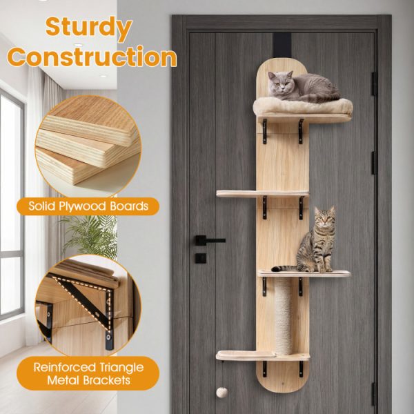 4 level wooden door hanging cat climber 14