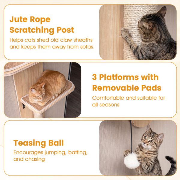 4 level wooden door hanging cat climber 16
