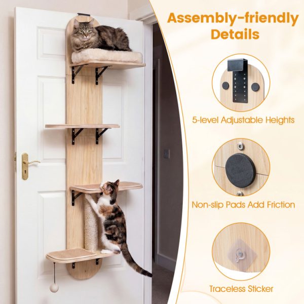 4 level wooden door hanging cat climber 18
