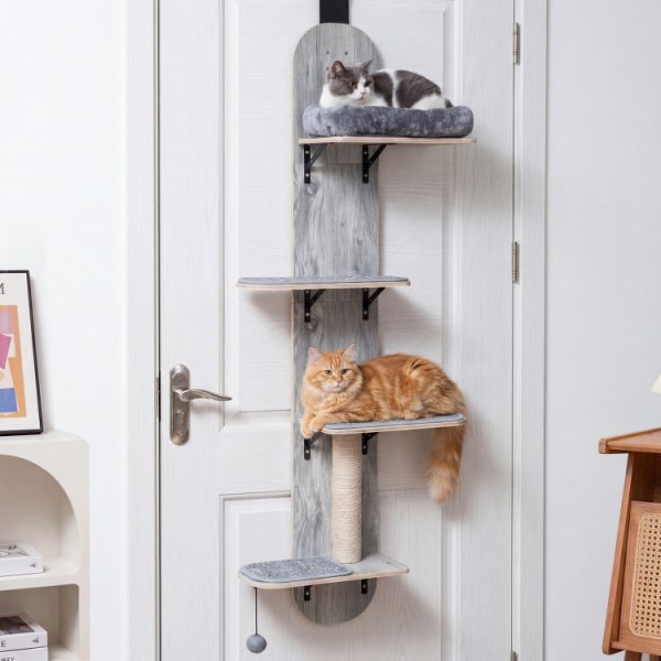 4 level wooden door hanging cat climber 20