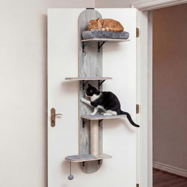 4 level wooden door hanging cat climber 21