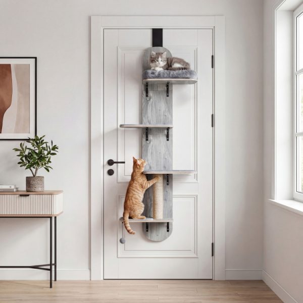 4 level wooden door hanging cat climber 22