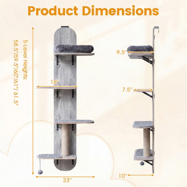 4 level wooden door hanging cat climber 23
