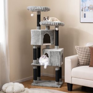 62 soft flannel covering cat tree with scratching posts 11