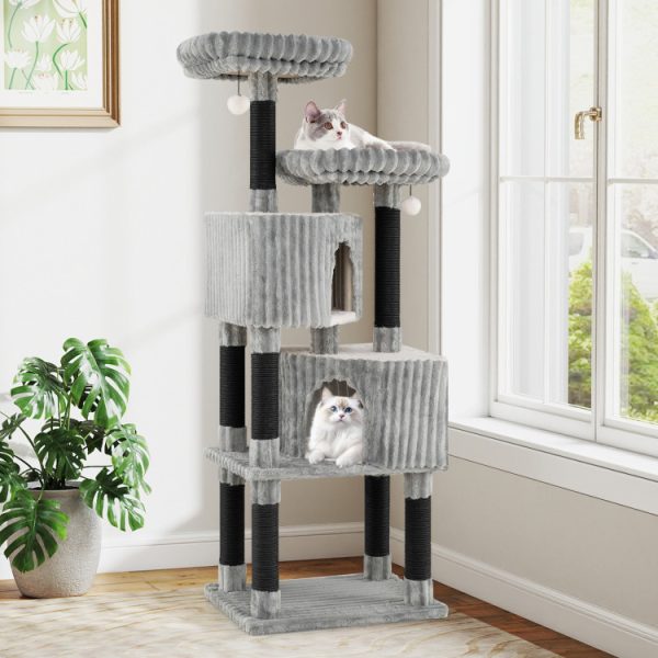 62 soft flannel covering cat tree with scratching posts 12