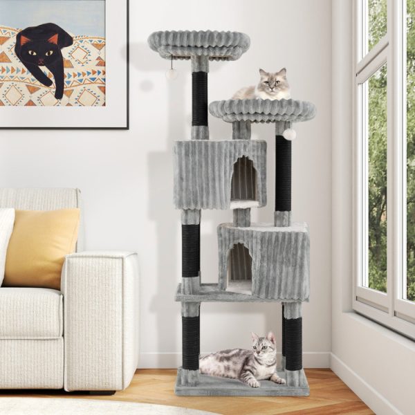 62 soft flannel covering cat tree with scratching posts 13