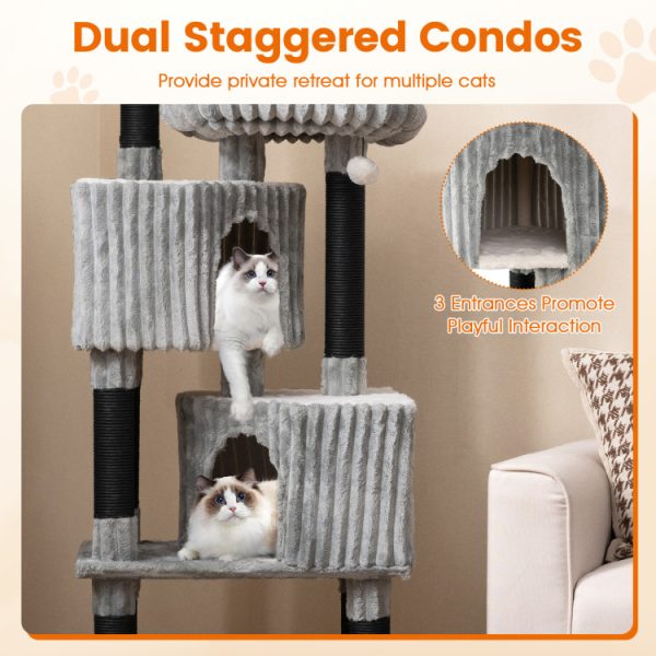 62 soft flannel covering cat tree with scratching posts 15