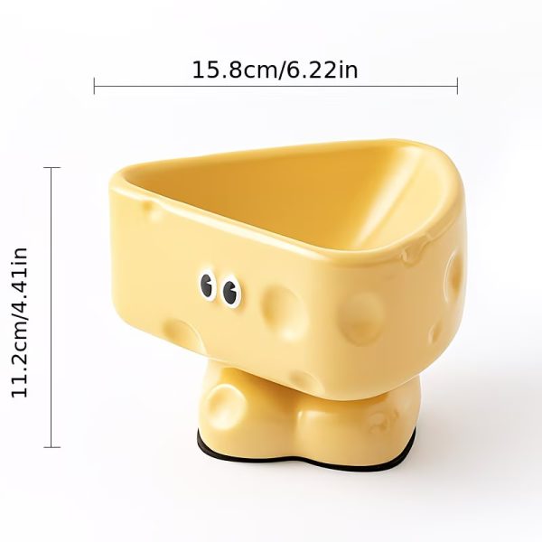 adorable cheese shaped ceramic cat bowl 15
