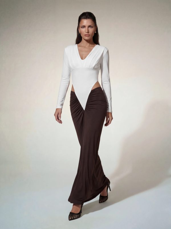 alvilde plunge neck ruched maxi dress 12