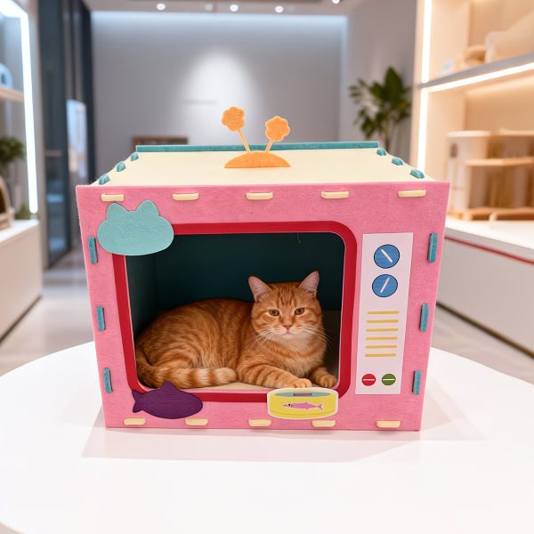 cute tv shaped cat house 13