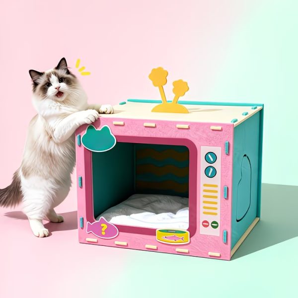 cute tv shaped cat house 15