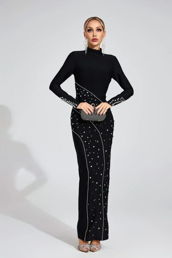 echo sequined maxi dress in black 13