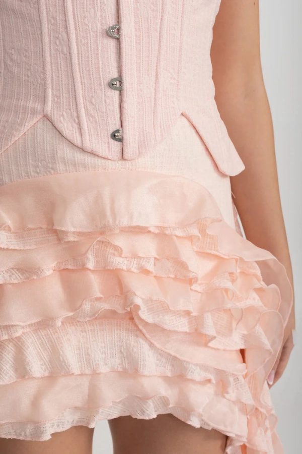 ivria halterneck ruffled draped dress 24