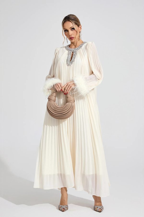 jocasta diamante feather pleated maxi dress 13