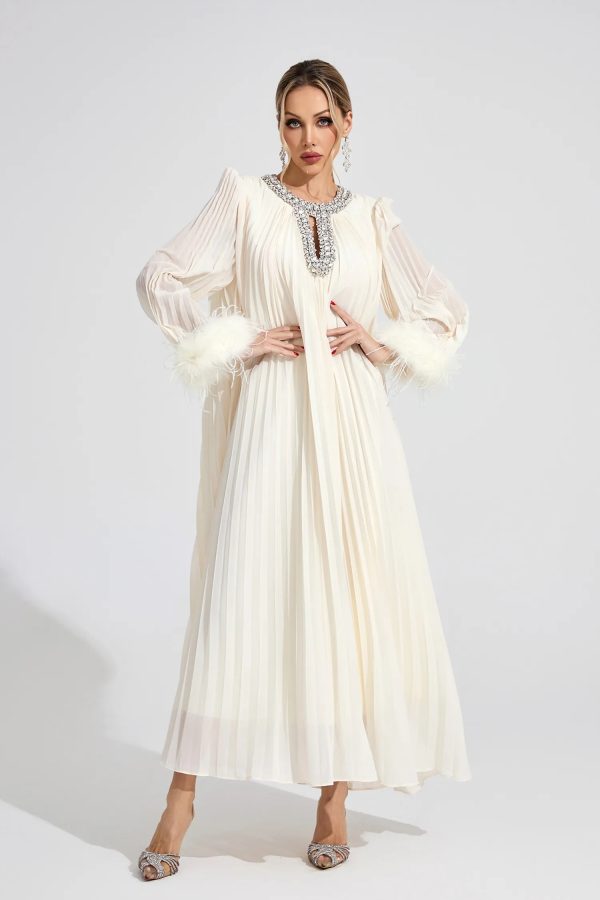 jocasta diamante feather pleated maxi dress 15
