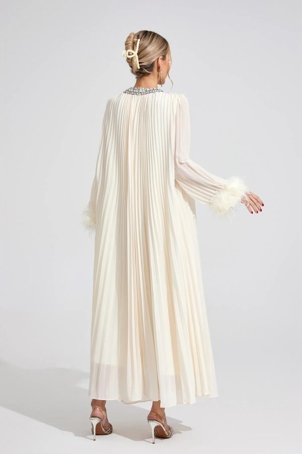 jocasta diamante feather pleated maxi dress 16