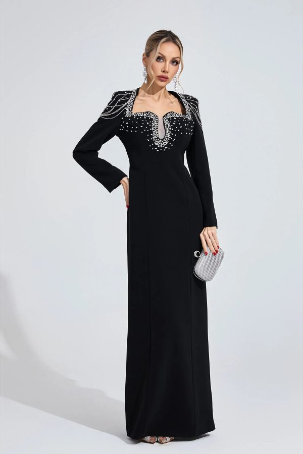 liora black diamond maxi dress 14