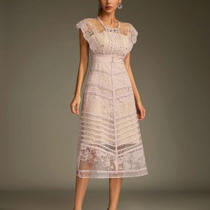 lucifer lace embroidered midi dress 11