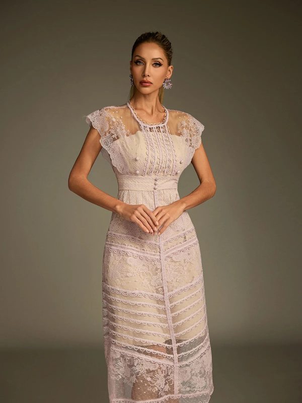 lucifer lace embroidered midi dress 13