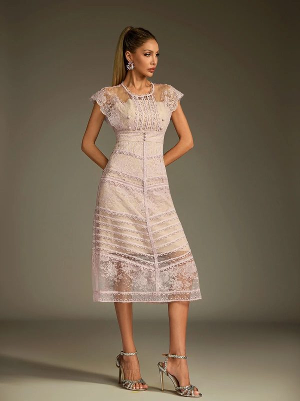 lucifer lace embroidered midi dress 14