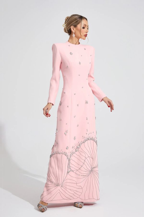 persephone diamond embellished maxi dress in pink 15