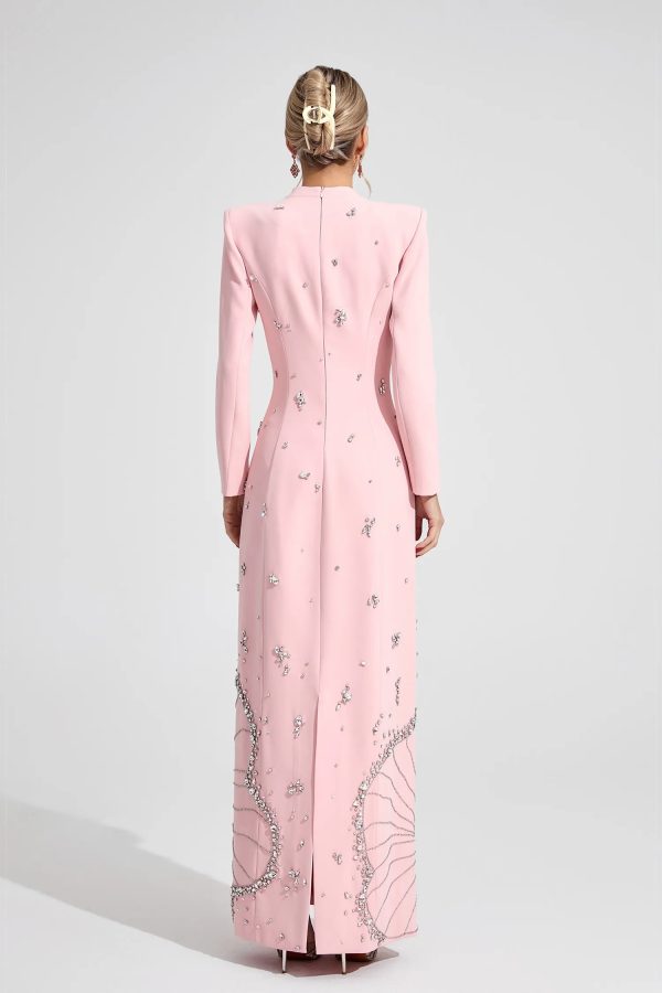 persephone diamond embellished maxi dress in pink 16