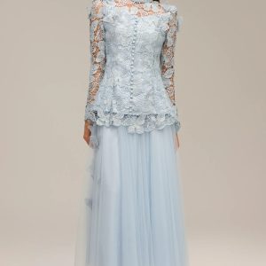 sabina long sleeve folds lace butterfly top & skirt two piece set 11 sabina long sleeve folds lace butterfly top & skirt two piece set 11
