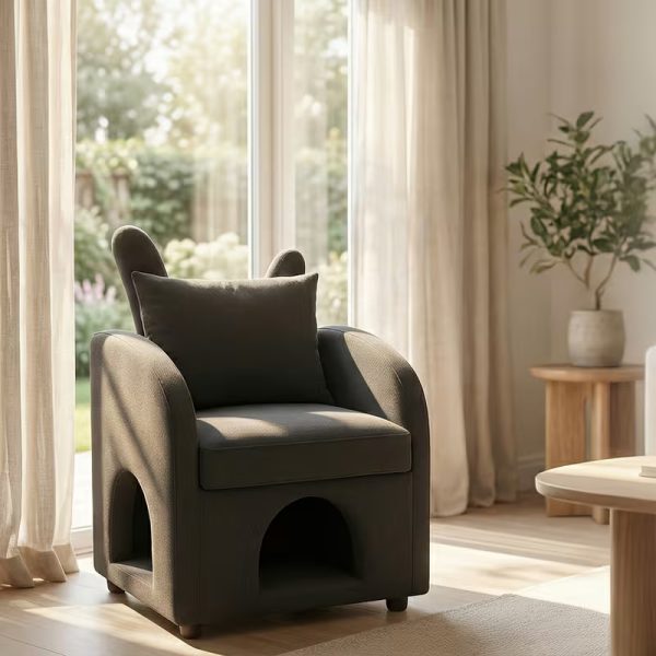 2 in 1 rabbit ear style armchair pet bed 18