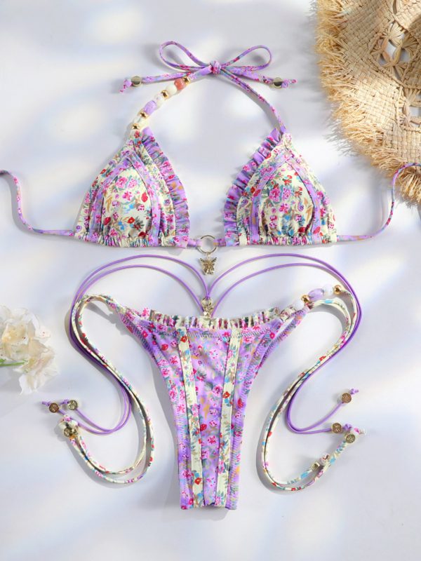 butterfly floral print two piece bikini set 13