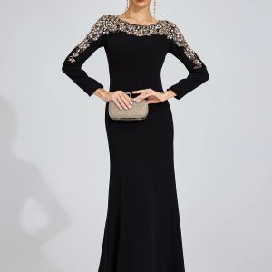 carys black gold shoulder maxi dress 11