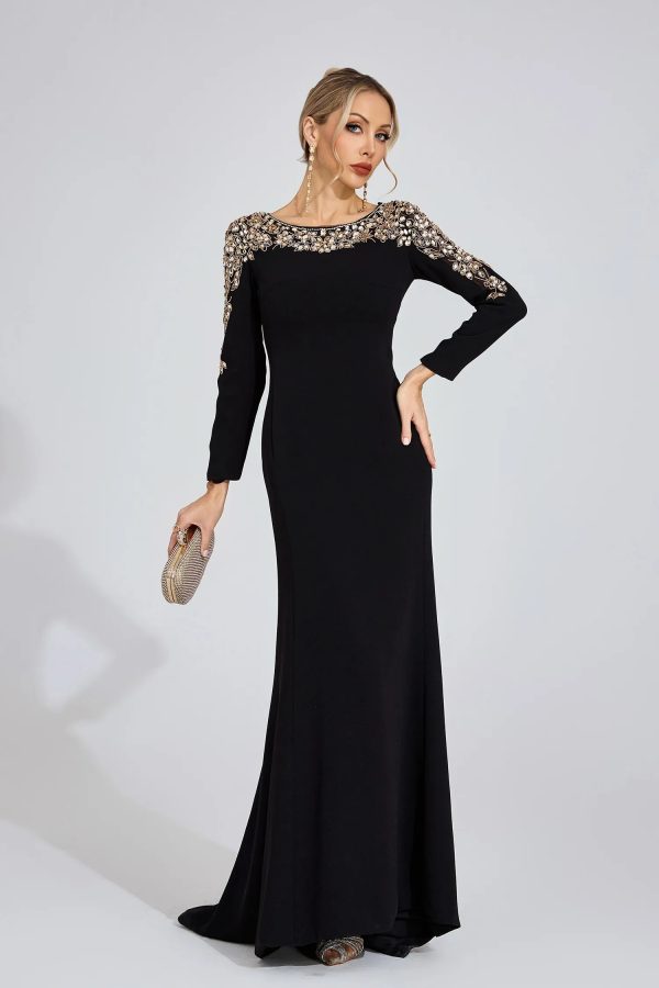 carys black gold shoulder maxi dress 13