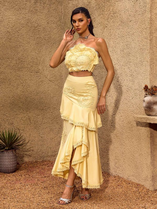 charla strapless flower skirt set 14