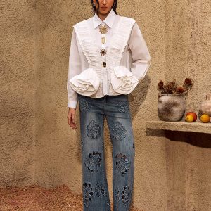 chevelle ruched flower shirt 11
