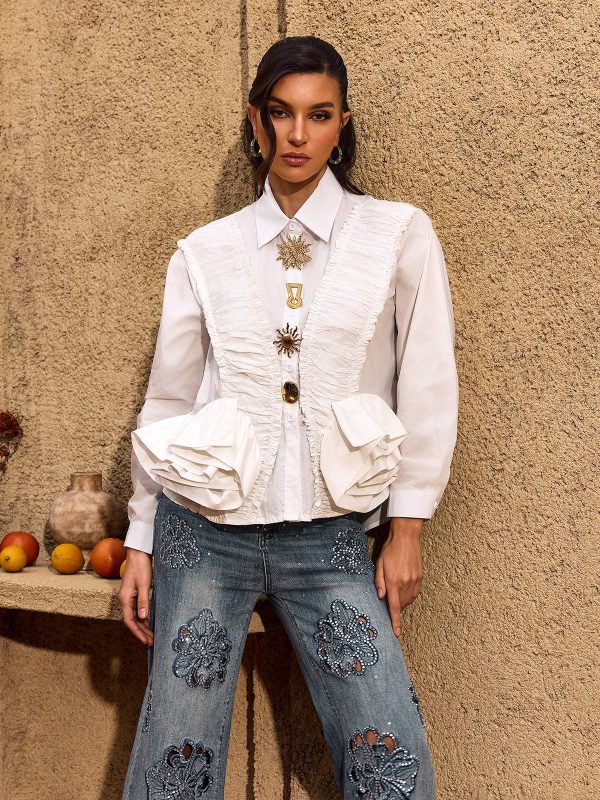 chevelle ruched flower shirt 12