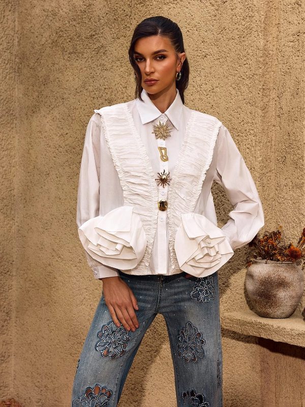 chevelle ruched flower shirt 13