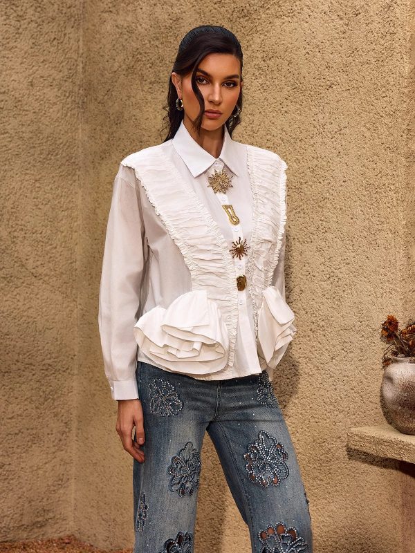 chevelle ruched flower shirt 14