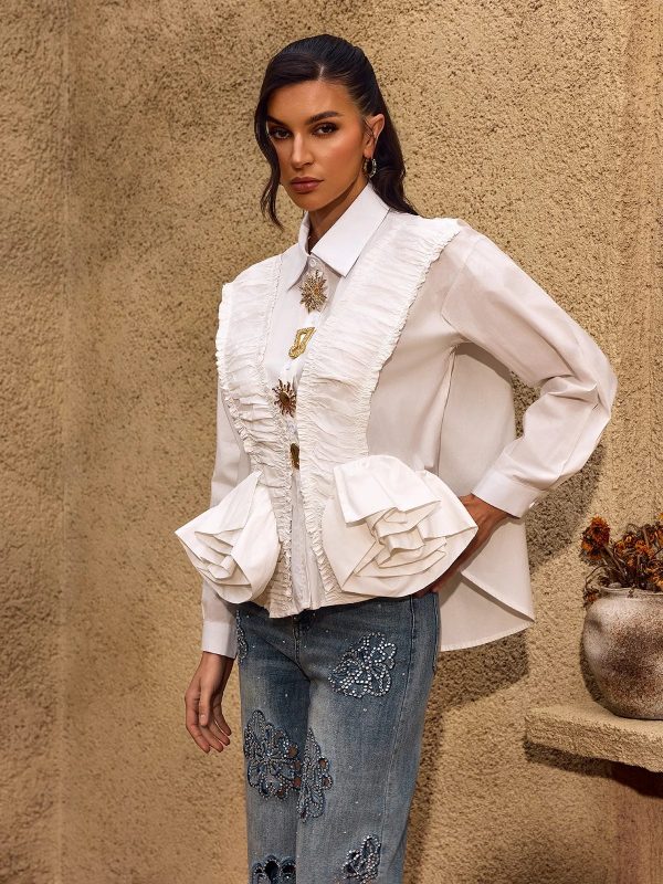chevelle ruched flower shirt 15