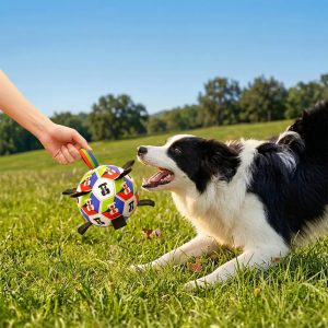 dog soccer ball with straps interactive toy 11