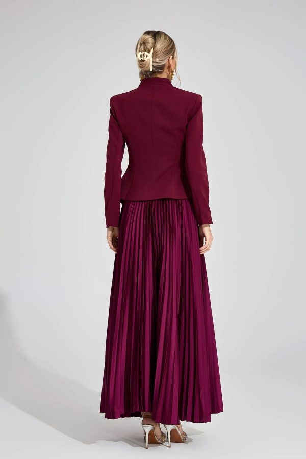 dorothea embroidered two piece set in wine red 16