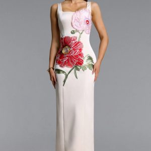 doryqor embroidered flower maxi dress in white 11