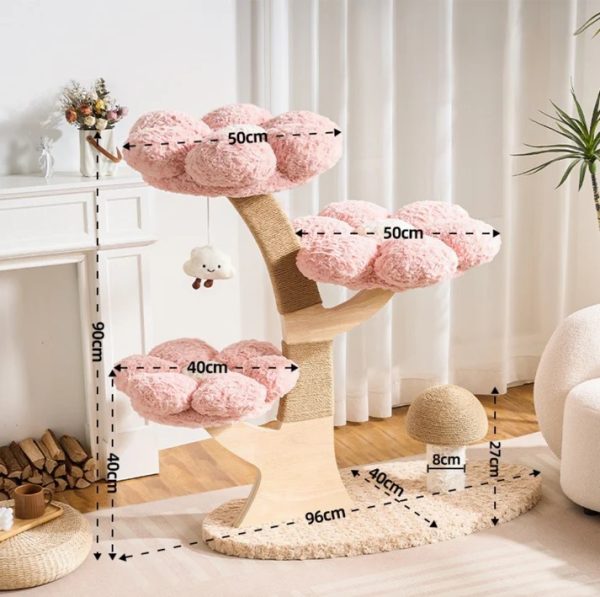 flower series cat tree – pink bloom (3 platforms) 18
