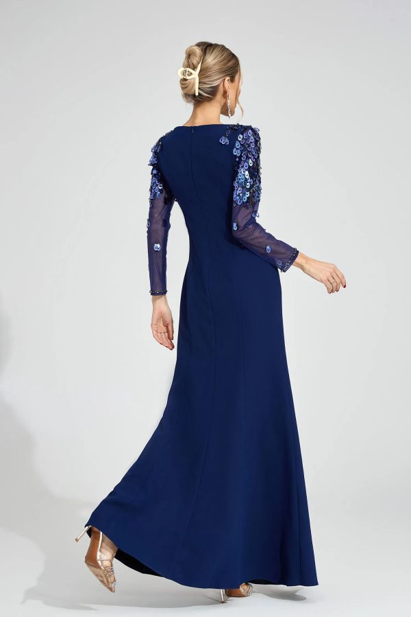 gwenllian blue sequined maxi dress 16
